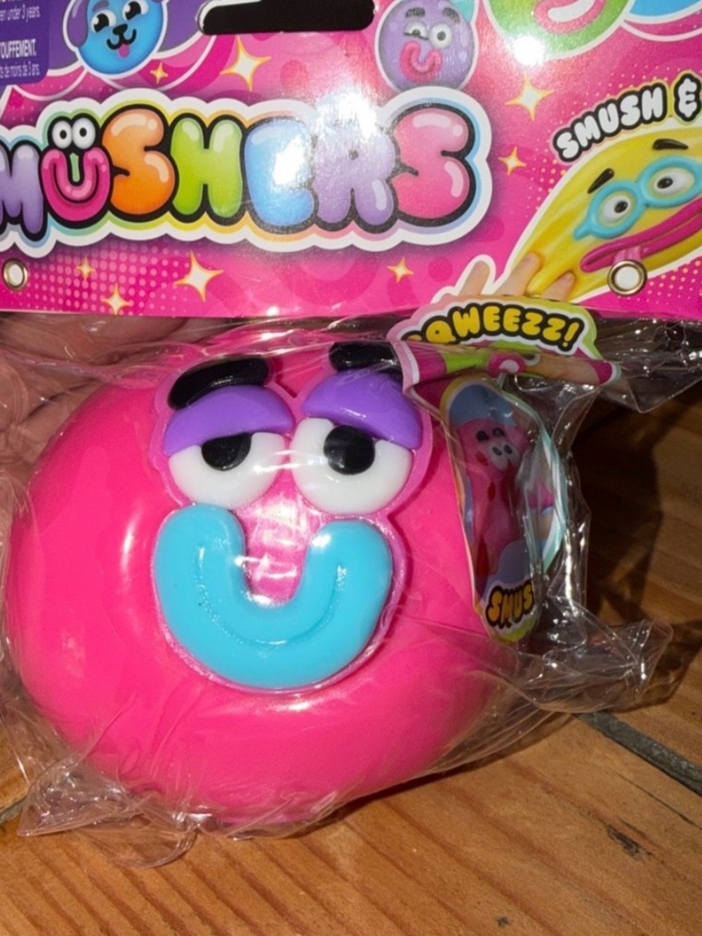 SmUsher Bright Pink Squeeze with Blue Mouth and Purple Eyes New Release